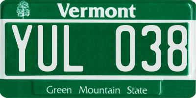 VT license plate YUL038