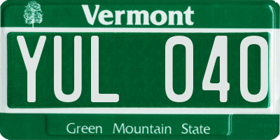 VT license plate YUL040
