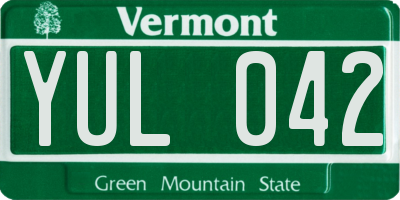 VT license plate YUL042