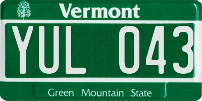 VT license plate YUL043