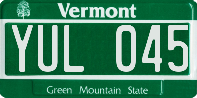 VT license plate YUL045
