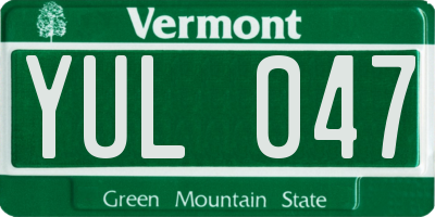 VT license plate YUL047