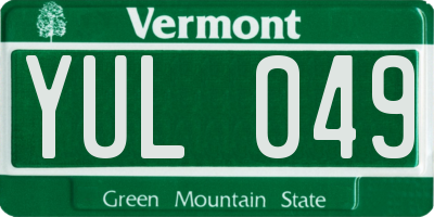 VT license plate YUL049