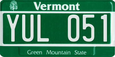 VT license plate YUL051