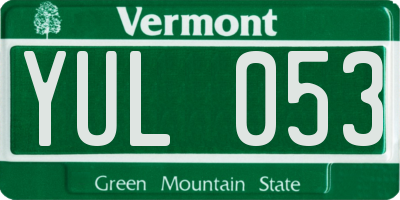 VT license plate YUL053