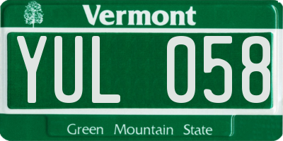 VT license plate YUL058