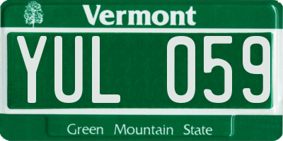 VT license plate YUL059