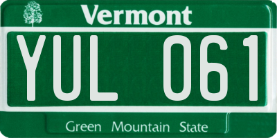 VT license plate YUL061