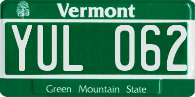 VT license plate YUL062