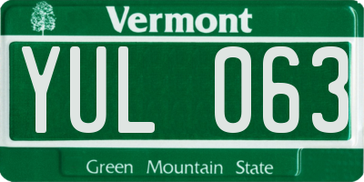 VT license plate YUL063
