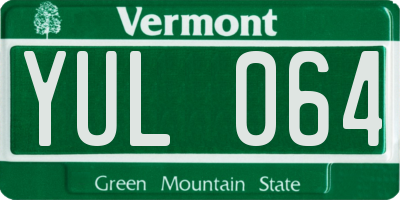VT license plate YUL064