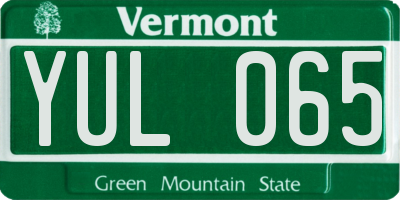 VT license plate YUL065