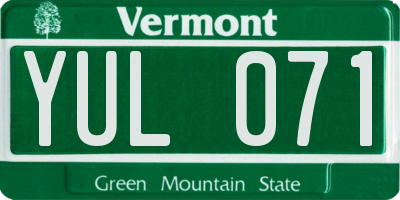 VT license plate YUL071