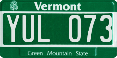 VT license plate YUL073