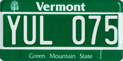 VT license plate YUL075