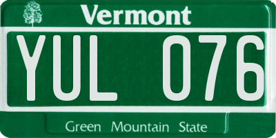 VT license plate YUL076