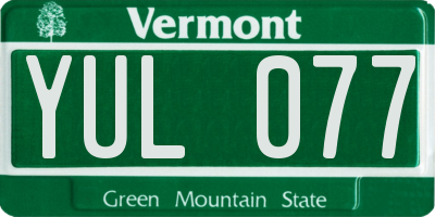 VT license plate YUL077
