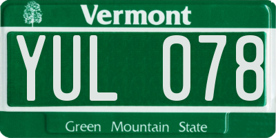 VT license plate YUL078