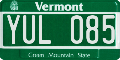 VT license plate YUL085