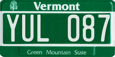 VT license plate YUL087