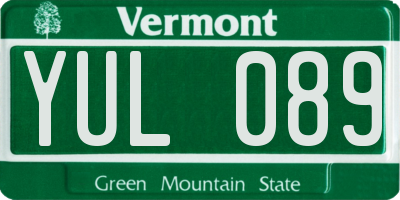 VT license plate YUL089