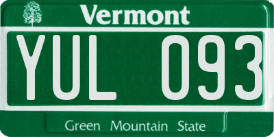 VT license plate YUL093