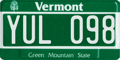 VT license plate YUL098