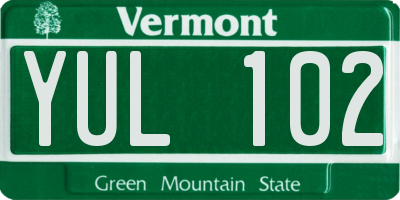 VT license plate YUL102