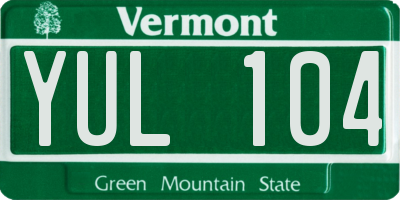 VT license plate YUL104