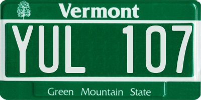 VT license plate YUL107