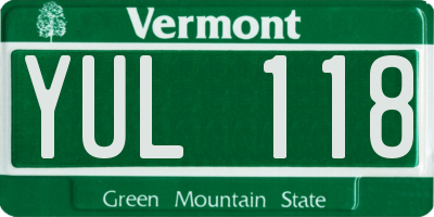 VT license plate YUL118