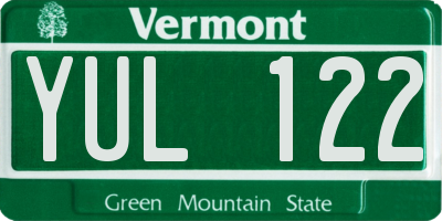 VT license plate YUL122