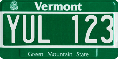 VT license plate YUL123