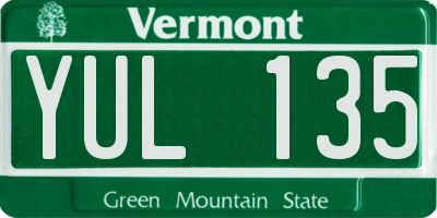 VT license plate YUL135