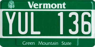 VT license plate YUL136