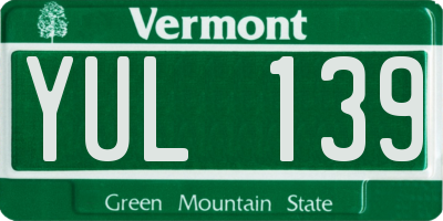 VT license plate YUL139