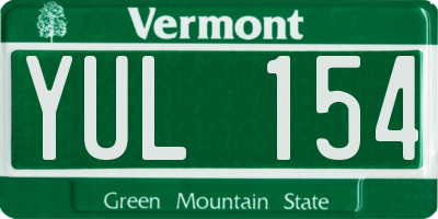 VT license plate YUL154