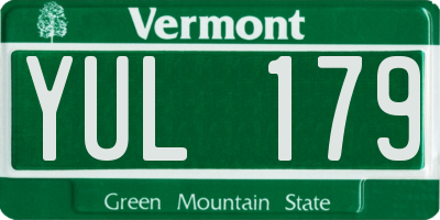 VT license plate YUL179