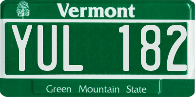 VT license plate YUL182