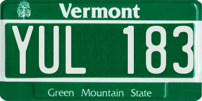 VT license plate YUL183