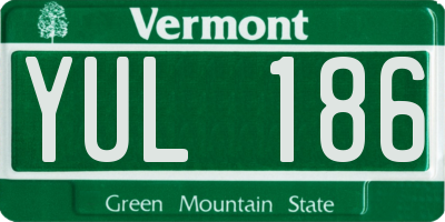 VT license plate YUL186