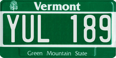 VT license plate YUL189