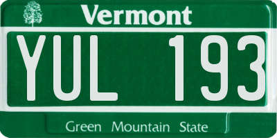 VT license plate YUL193