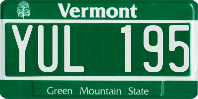 VT license plate YUL195