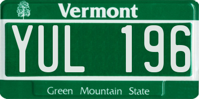 VT license plate YUL196