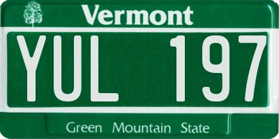 VT license plate YUL197