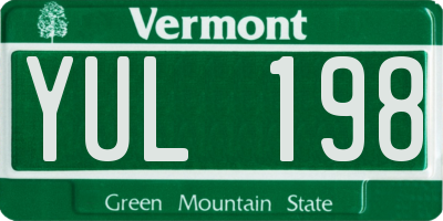 VT license plate YUL198