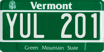 VT license plate YUL201
