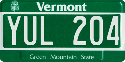 VT license plate YUL204