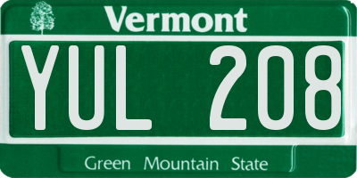 VT license plate YUL208